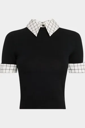 ALICE+OLIVIA Aster Collared Pullover
