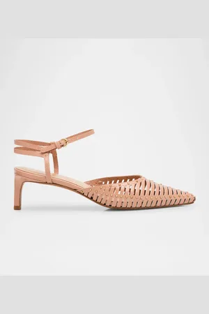 ULLA JOHNSON Francine Caged Leather Ankle-Strap Pumps