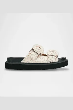 MARC FISHER Woven Leather Dual-Buckle Sporty Sandals