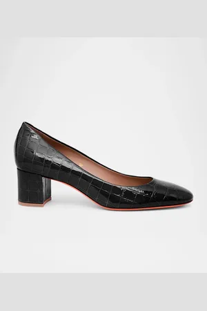 santoni Fight Croc Leather Pumps