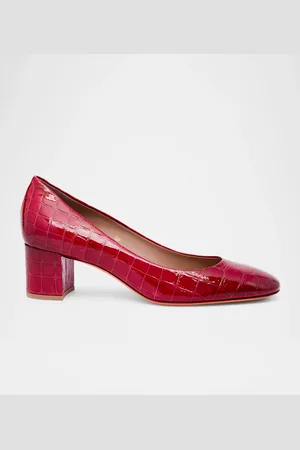 santoni Fight Croc-Embossed Leather Pumps