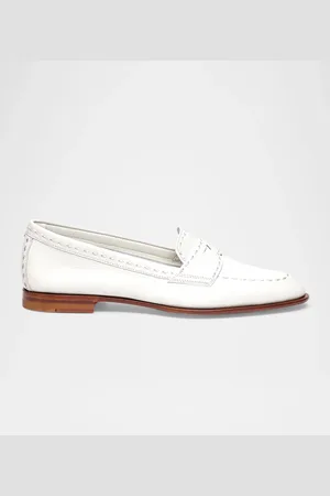 santoni Marlene Leather Penny Loafers