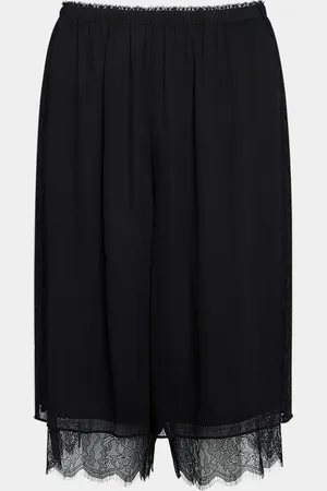 Vince Mid-Rise Chiffon Lace-Trim Shorts