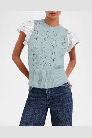 Rails Everly Pointelle Knit Flutter-Sleeve Top