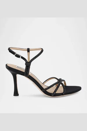 Badgley Mischka Julietta Silk Crystal Strappy Sandals