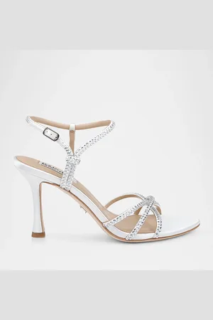 Badgley Mischka Julietta Silk Crystal Strappy Sandals