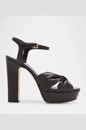 Jimmy Choo Heloise Leather Knot Platform Sandals