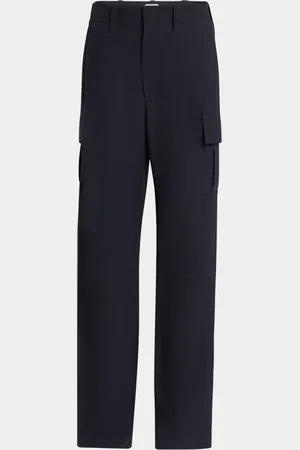 Bottega Veneta Cargo Fine Wool Wide Leg Trousers