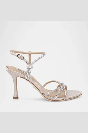 Badgley Mischka Julietta Silk Crystal Strappy Sandals