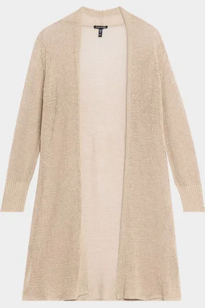 Eileen Fisher Knit Open-Front Long Cardigan