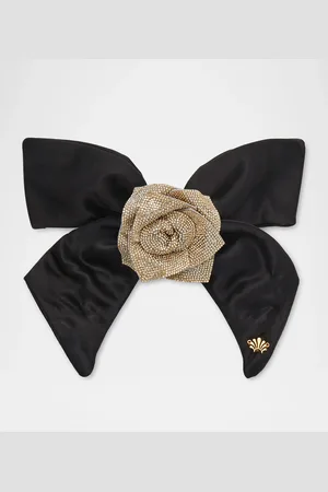 Lele Sadoughi Crystal Pave Rose Bow Barrette