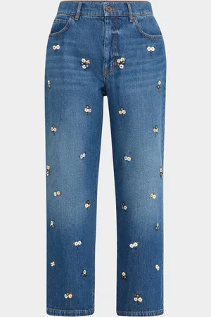 Max Mara Manetta Cropped Sequin Floral Jeans