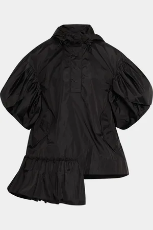 Simone Rocha Hooded Ruffle Detail Petal Sleeve Asymmetric Jacket