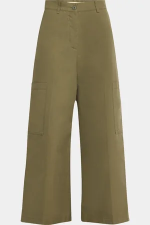 Max Mara Quiz Cropped Wide-Leg Cargo Pants