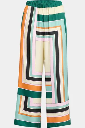 Max Mara Ottavo Cropped Geometric-Print Silk Pants