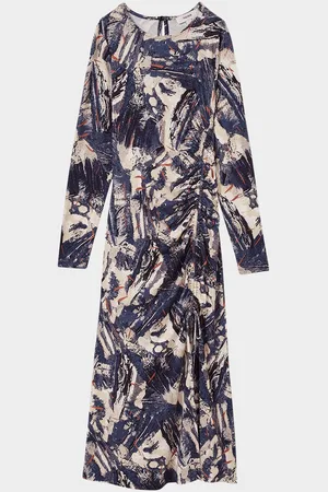 Reiss Riyo Abstract-Print Midi Dress