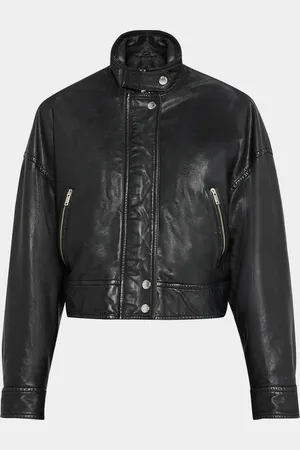 Max Mara Angel Leather Bomber Jacket