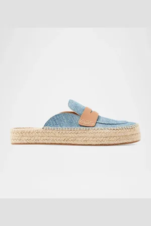 J.W.Anderson Denim Espadrille Penny Loafer Mules