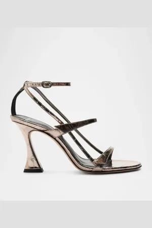 ALEXANDRE BIRMAN Tita Metallic Leather Cage Heel Sandals