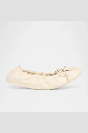 Salvatore Ferragamo Joelle Leather Bow Ballerina Flats