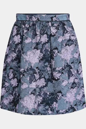 ST. JOHN Floral Metallic Gaufre Mini Skirt