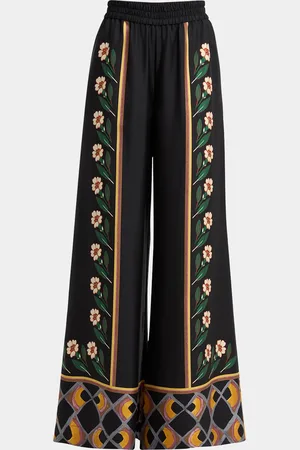 La DoubleJ Daze-Print Wide-Leg Palazzo Pants