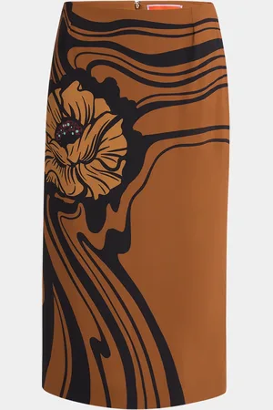 La DoubleJ Big Blooms Placee Midi Pencil Skirt