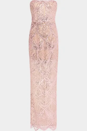 Bronx and Banco Giselle Strapless Bead & Sequin Column Gown