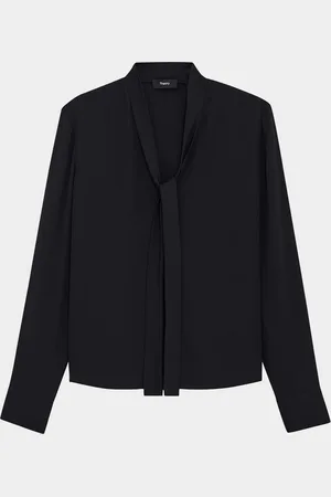 THEORY Silk Tie Blouse