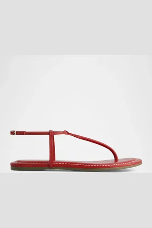 Bernardo Hercu Leather Ankle-Strap Flat Sandals
