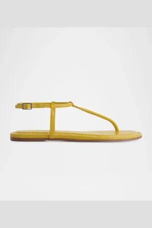 Bernardo Hercu Leather Ankle-Strap Flat Sandals