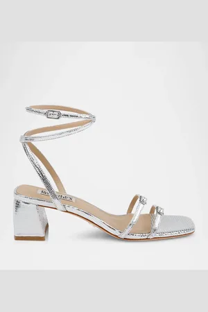 Badgley Mischka Dania Ankle-Strap Buckle Leather Sandals