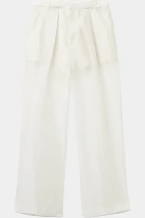 BITE Ecole Organic Silk Straight-Leg Crop Trousers