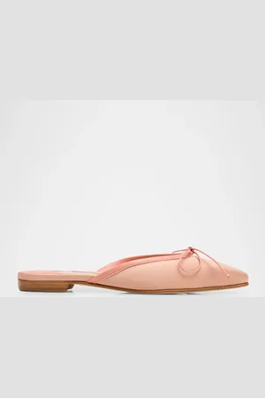 Manolo Blahnik Satin Bow Ballerina Flats