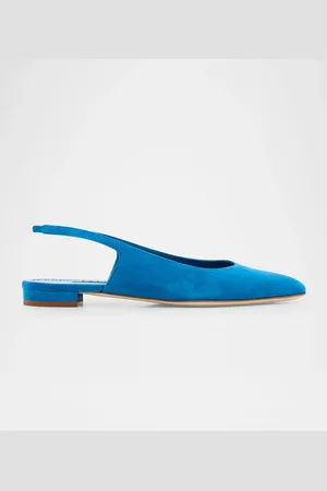 Manolo Blahnik Suede Slingback Ballerina Flats