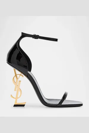 Saint Laurent Opyum Patent YSL Ankle-Strap Sandals