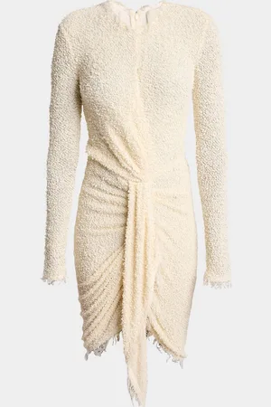 Isabel Marant Ophelie Long-Sleeve Draped Boucle Dress
