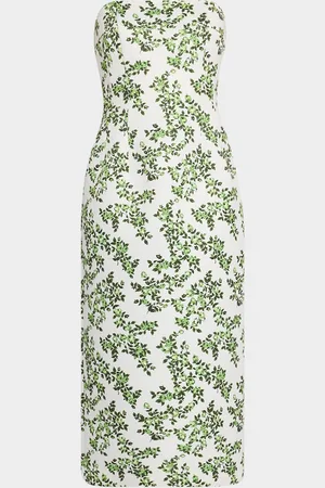 EMILIA WICKSTEAD Leila Strapless Floral-Print Midi Dress
