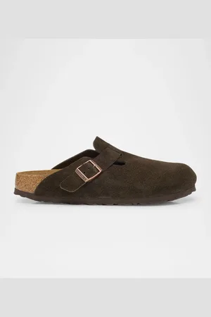 Birkenstock Boston Suede Buckle Slide Clogs