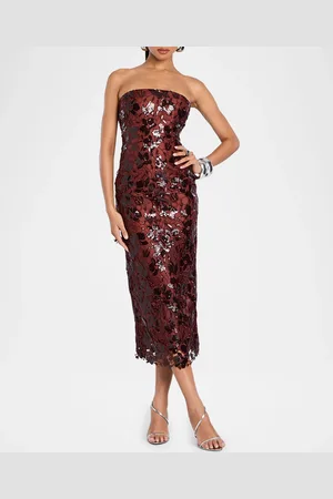 Retrofete Karter Strapless Lace Midi Dress