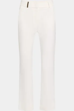 PESERICO SIGN Side-Slit Cropped Stretch Pants