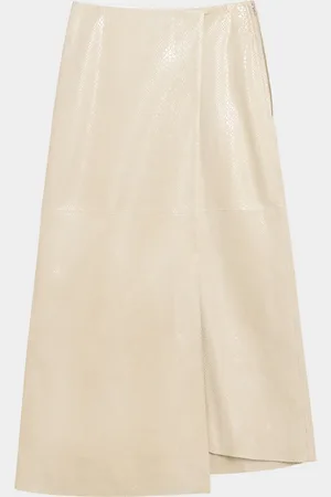 By Malene Birger Hannas Crocodile-Embossed Leather Wrap Skirt