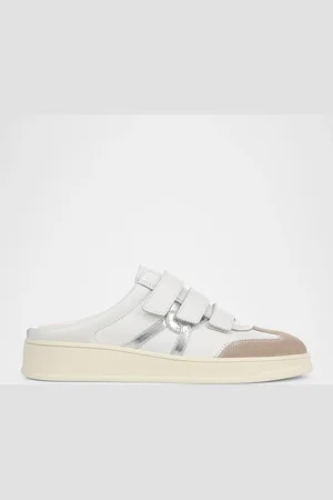 VERONICA BEARD Reagan Mixed Leather Triple-Grip Sneaker Mules
