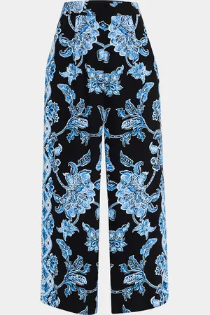 ELIE TAHARI The Skylar Cropped Floral-Print Pants