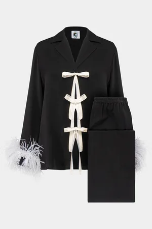 Sleeper The Bow Feather-Trim Pajama Set