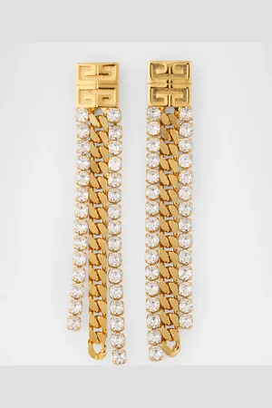Givenchy 4G Crystal Golden Chain Pendant Earrings