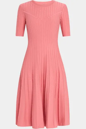ELIE TAHARI The Wanda Ribbed A-Line Midi Sweater Dress