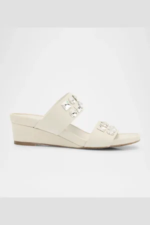Pedro Garcia Wendy Demi-Wedge Swarovski Suede Sandals
