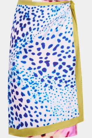 DRIES VAN NOTEN Scarfy Mixed-Print Wrap Silk Skirt