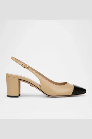VERONICA BEARD Cecile 60 Leather Cap-Toe Slingback Sandals